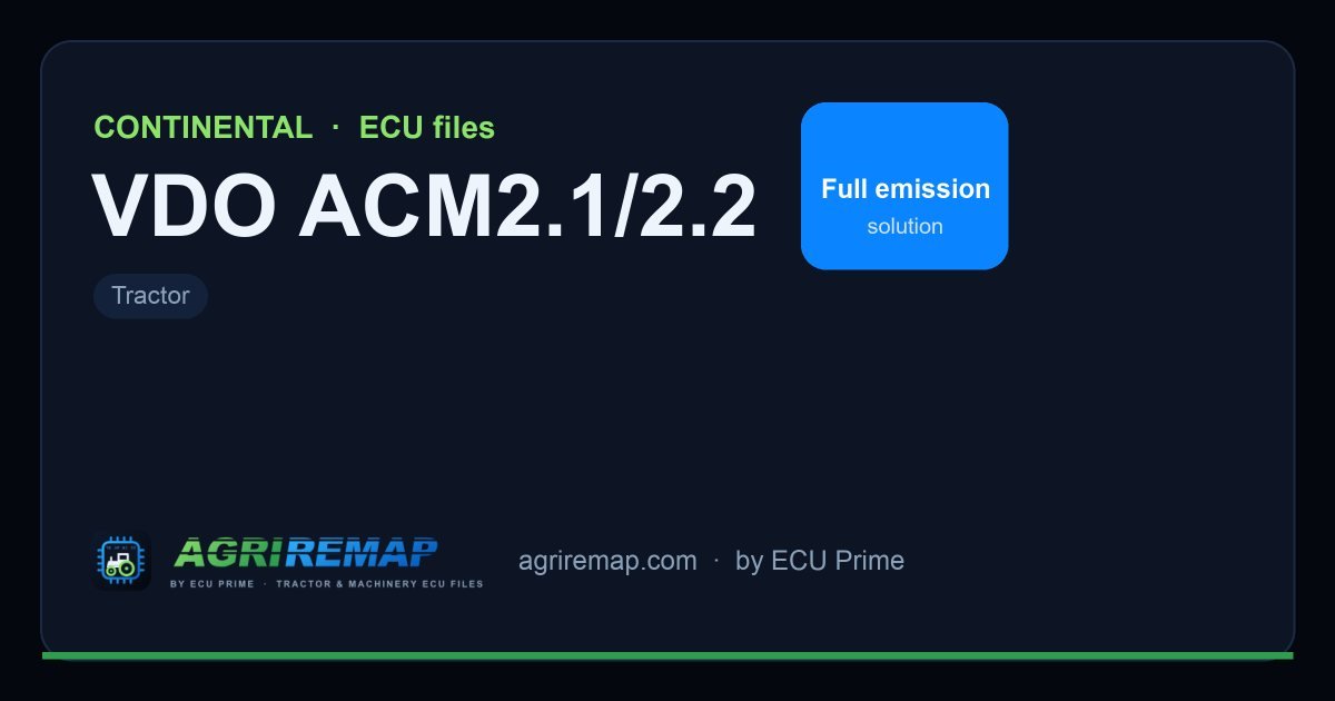 CONTINENTAL VDO ACM2.1/2.2 ECU ailesi için mevcut çözümler: DPF İptali