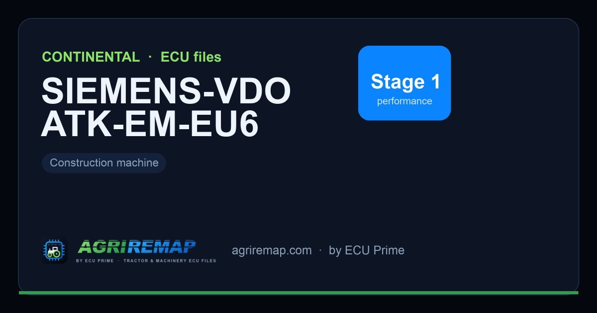 CONTINENTAL SIEMENS-VDO ATK-EM-EU6 ECU ailesi için mevcut çözümler: Stage 1 Yazılım