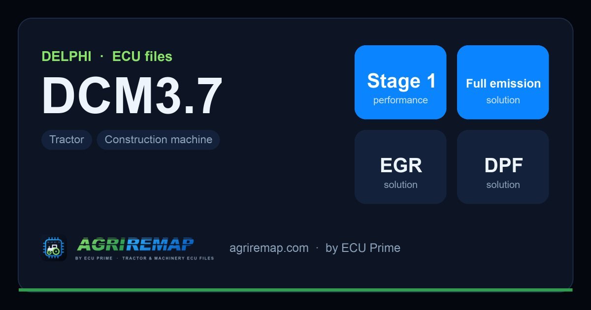 DELPHI DCM3.7 ECU ailesi için mevcut çözümler: Stage 1 Yazılım, DPF İptali, EGR İptali, DTC / Arıza Kodu İptali