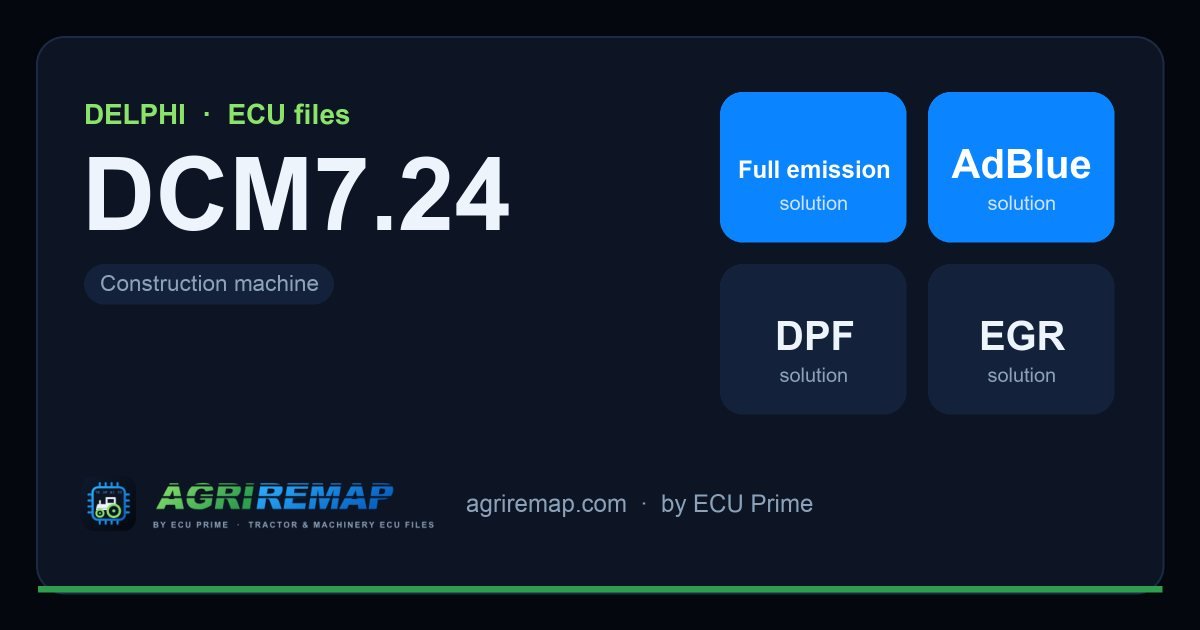DELPHI DCM7.24 ECU ailesi için mevcut çözümler: DPF İptali, AdBlue / SCR İptali, EGR İptali