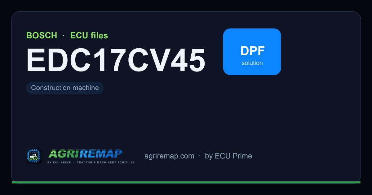 BOSCH EDC17CV45 ECU ailesi için mevcut çözümler: AdBlue / SCR İptali, EGR İptali, DPF İptali