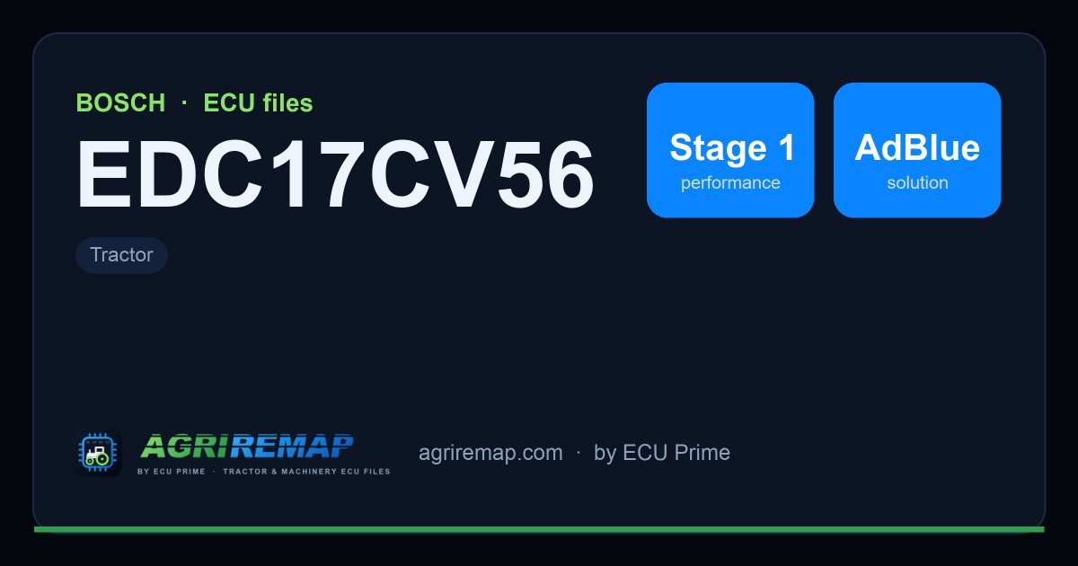BOSCH EDC17CV56 ECU ailesi için mevcut çözümler: Stage 1 Yazılım, EGR İptali, AdBlue / SCR İptali, DPF İptali
