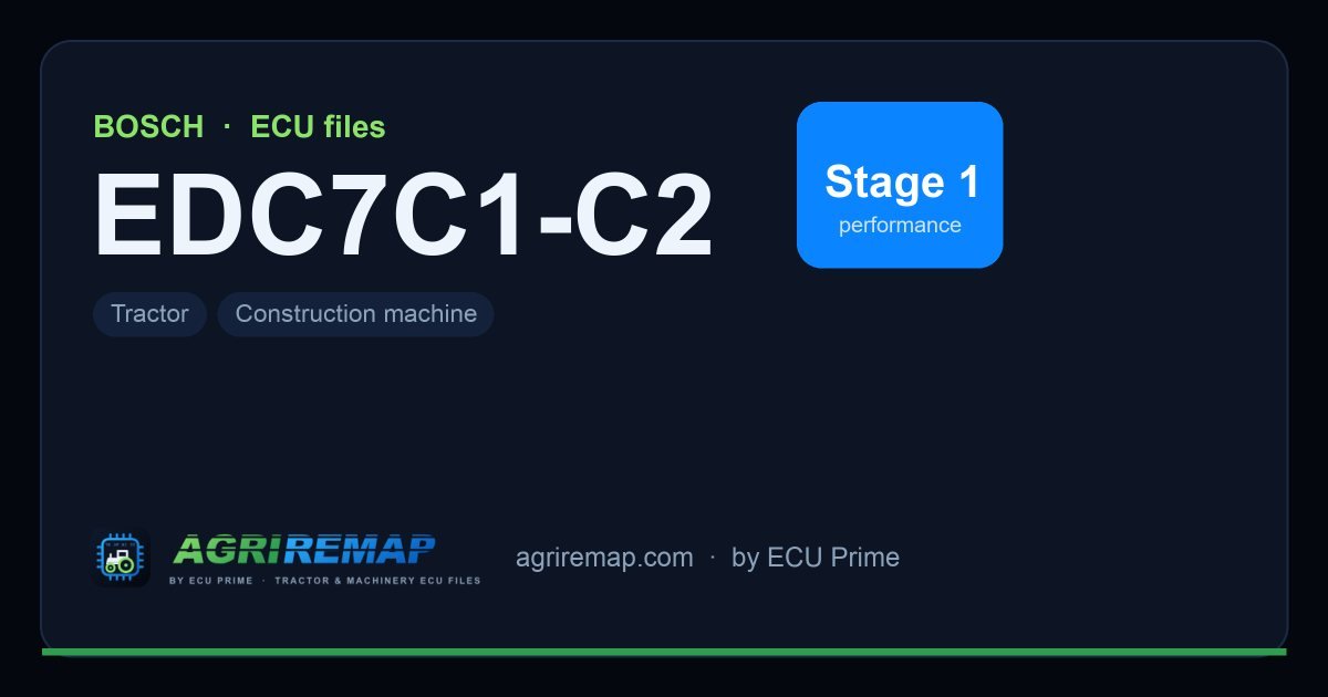 BOSCH EDC7C1-C2 ECU ailesi için mevcut çözümler: Stage 1 Yazılım