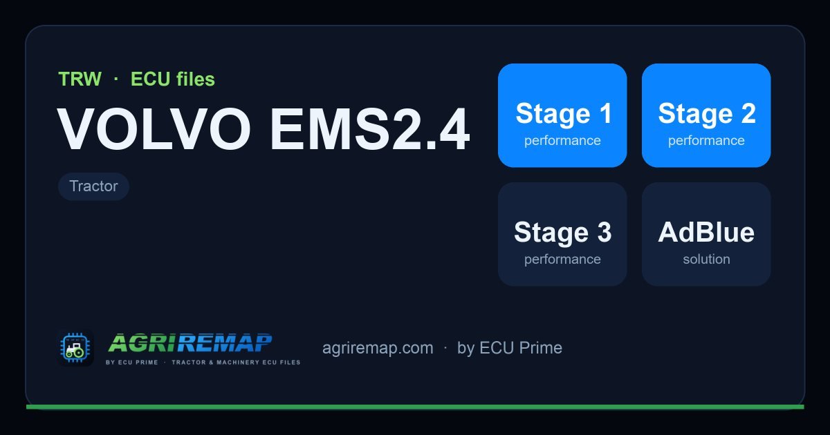 TRW VOLVO EMS2.4 ECU ailesi için mevcut çözümler: Stage 1 Yazılım, AdBlue / SCR İptali