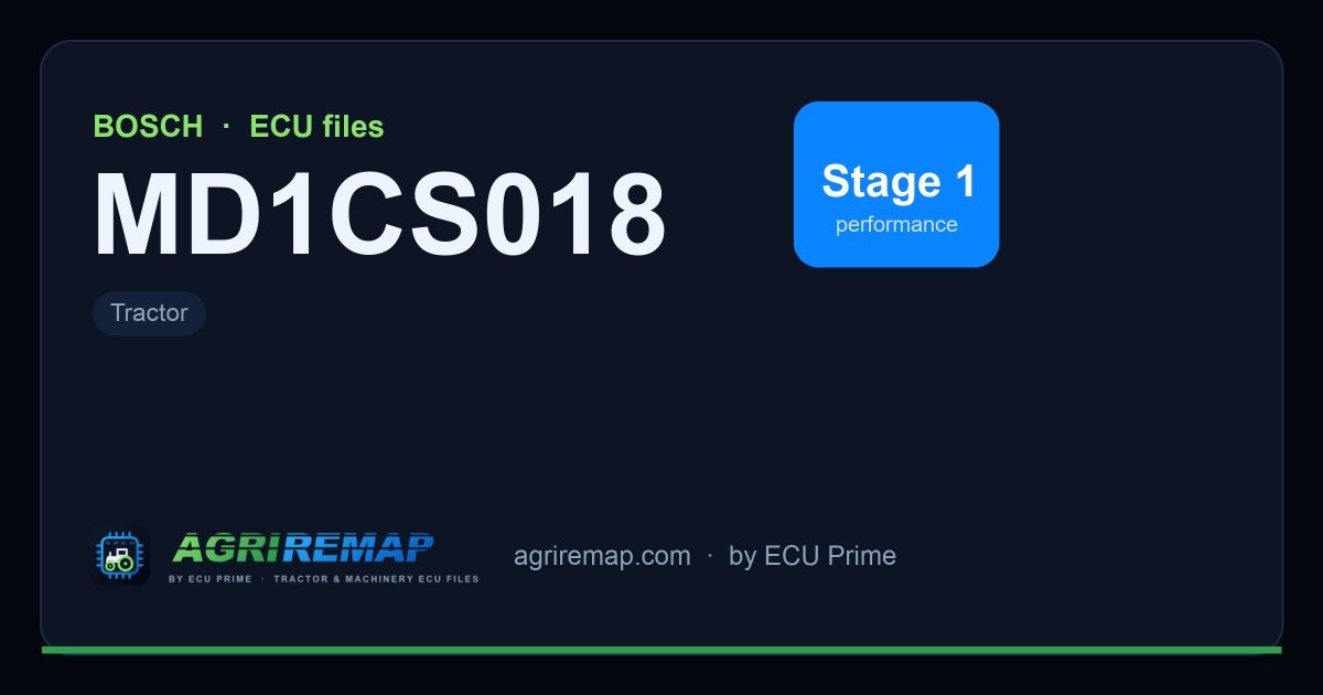 BOSCH MD1CS018 ECU ailesi için mevcut çözümler: Stage 1 Yazılım, AdBlue / SCR İptali, DPF İptali, EGR İptali