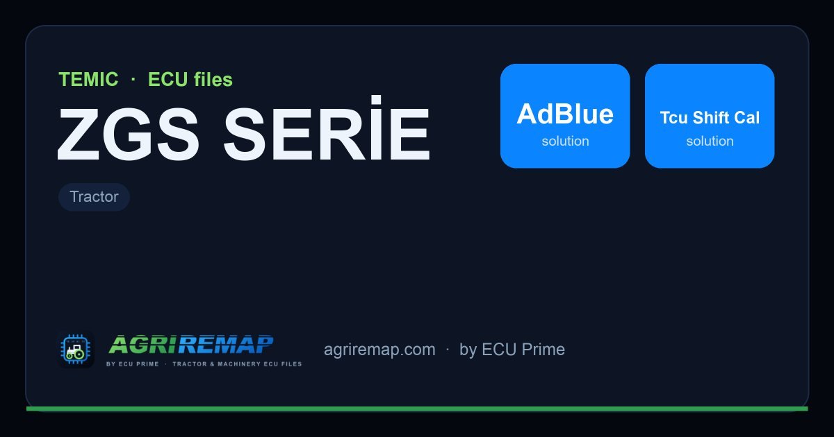 TEMIC ZGS SERİE ECU ailesi için mevcut çözümler: AdBlue / SCR İptali